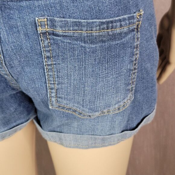 BLUE SPICE Blue Jean Shorts‎ Overalls Size Large - Picture 7 of 8